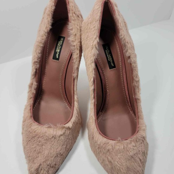 Dolce & Gabbana Pink Furr heels - Picture 4 of 11